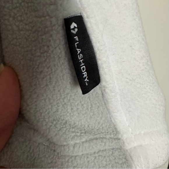 The North Face Vest Women’s XS White Light Gray Fleece Flashdry  Full Zip Logo - Picture 3 of 6